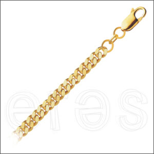 Bracelet gourmette 21 cm (poignet large), largeur 3.5 mm.