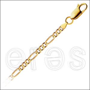 Chaînette figaro 40 cm (court), largeur 2.3 mm.