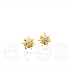 Boucles d'oreilles or jaune et gris